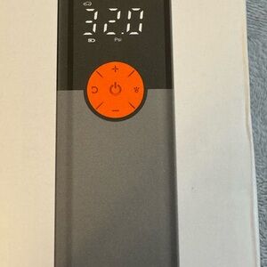Compact cordless digital tire inflator control panel. Easy to use & portable.